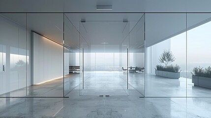 Imagine a frameless glass office door with an elegant, minimalistic look