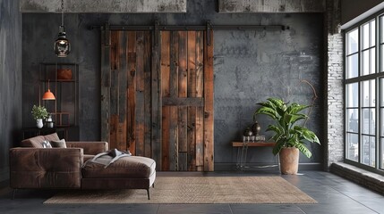 Imagine a sliding barnstyle office door with reclaimed wood and industrial hardware