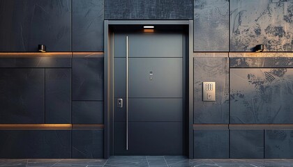Imagine a steel office door with a sleek, powdercoated finish and a keypad lock