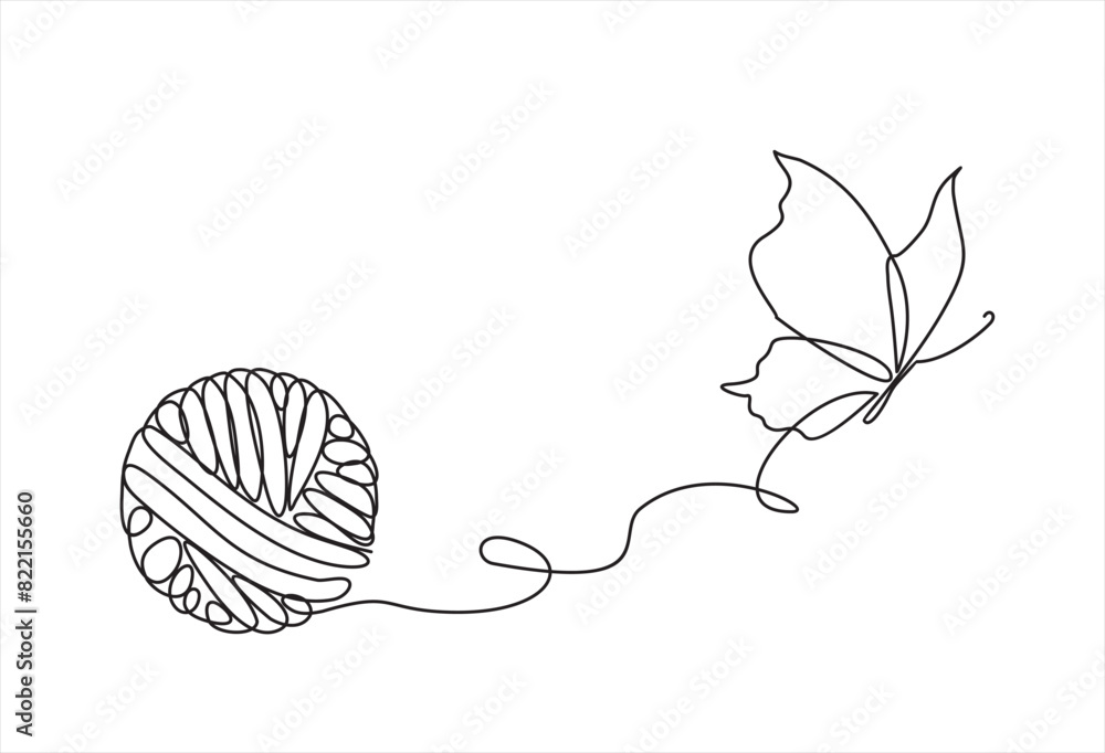 Poster chaos and butterfly, abstract minimalist concept vector illustration. metaphor of disorganized diffi
