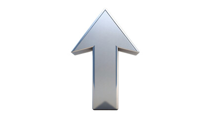 Fototapeta premium Arrow pointing upwards isolated on white background, a business symbol of growth and progress