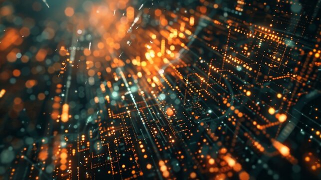 A digital code being rewritten by a burst of quantum particles symbolizing the potential for quantum computing to enhance data encryption and decryption processes.