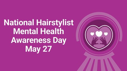 National Hairstylist Mental Health Awareness Day  web banner design illustration 