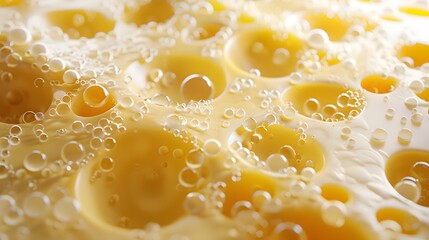 A closeup of cheese with lots of holes, symbolizing the quality and dungeons in an aerial view.
