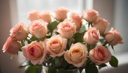 A Photograph Of A Bouquet Of Roses Capturing The