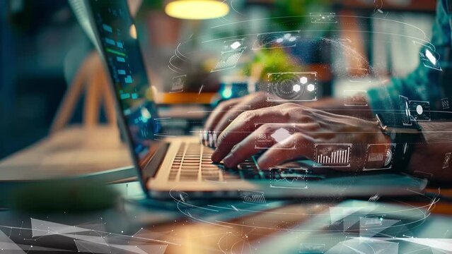 Cybersecurity concept with digital lock icons, Cybersecurity and data protection concept.