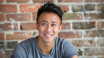 29 year old male Thai-Chinese Short Hair Smiling