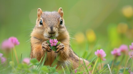 Animal with a flower