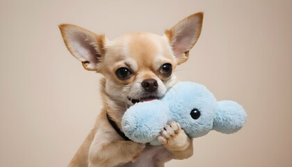 A Chihuahua Carrying A Plush Toy In Its Mouth Upscaled 2