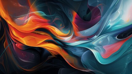 An abstract design that captures the essence of fleeting life, with vibrant colors and dynamic shapes that gradually dissolve into dark, formless voids. The minimalist style emphasizes the ephemeral