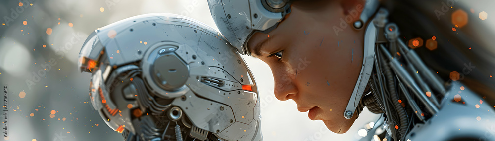 Poster creative engineering and technological skills showcased in photo realistic image of a man building r