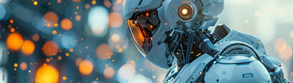 Poster creative man building robots: showcasing engineering technological skills in futuristic hobby