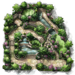 Obraz premium Landscape architect design backyard plan for villa 