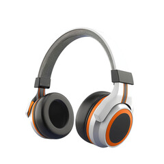 Modern White and Orange Wireless Headphones