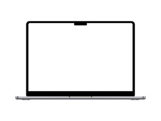 Isolated laptop mockup without background with blank screen. Stock royalty free