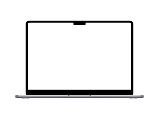 Isolated laptop mockup without background with blank screen. Stock royalty free