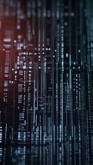 Obraz premium Digital pixelated or bit patterns symbolizing data and communication.