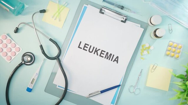LEUKEMIA WRITTEN ON MEDICAL PAPER