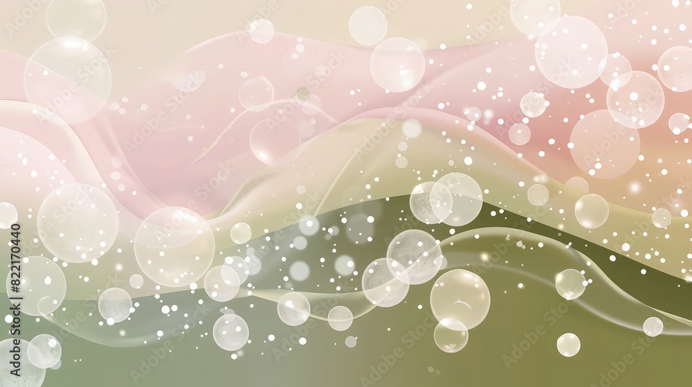 Poster a dynamic background featuring shiny bubbles in bold white and sliver , mimicking the vibrant colors
