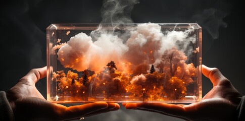 Dramatic Diorama: Forest Fire in Acrylic Box