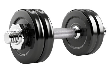 Rubber metal dumbbell isolated on transparent background