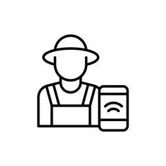 Smart farm outline icons, minimalist vector illustration ,simple transparent graphic element .Isolated on white background