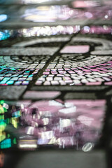 タイルに反射するイルミネーション１