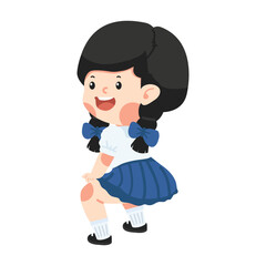  girl student Twerk dance cartoon