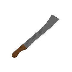 tapanga machete flat design vector illustration isolated on white background. Combat weapon blades, vector model types. Trapper sword and hunter knife blades. Protection concept. Warrior blades