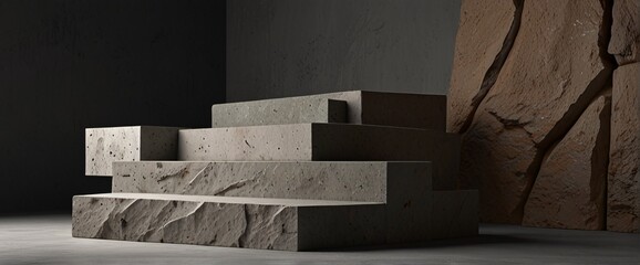 Rock platform podium product presentation background branding, identity and packaging inspiration