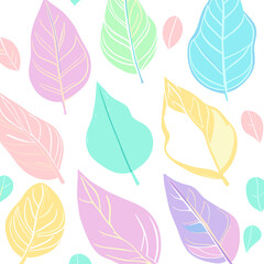 Fototapeta premium Nature's Seamless Leaf Pattern: Vector Illustration