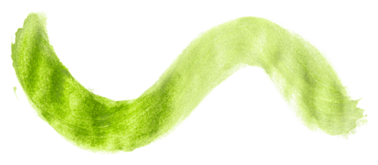 Shiny green brush watercolor painting isolated on transparent background. watercolor png