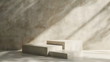 Minimalist Square Podium with Soft Shadow Backdrop