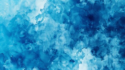 Abstract watercolor background in blue. Blue watercolor clouds.