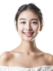 Fototapeta premium Young and beautiful asian hong kong chinese japanese korean girl transparent background