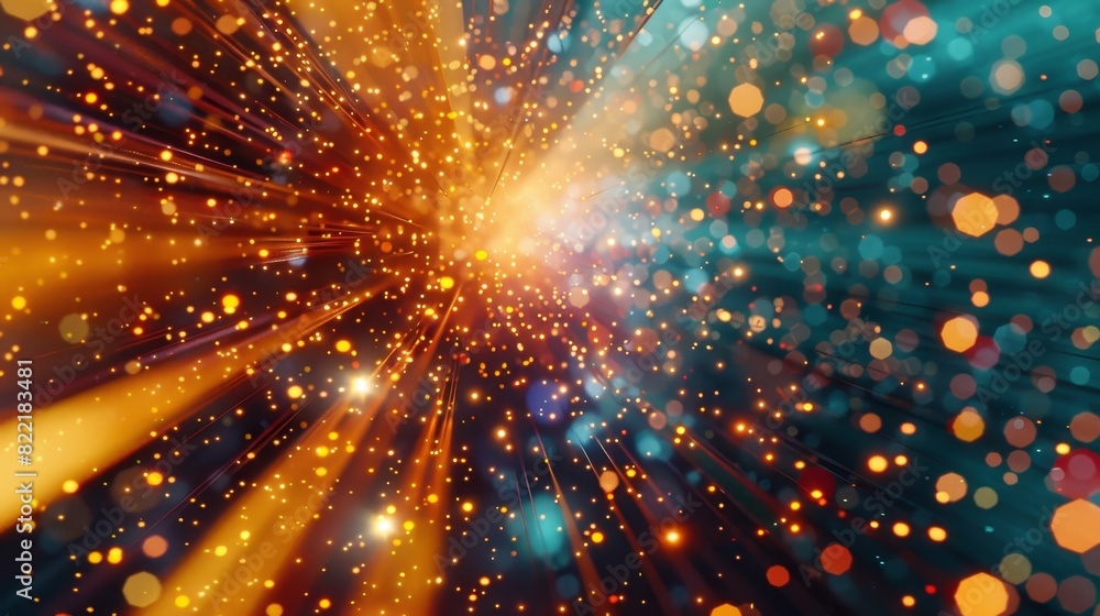Aufkleber the collision of particles creates a vibrant burst of light signaling the birth of a tingedge blockc