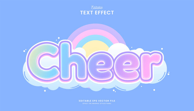 decorative editable cute rainbow text effect vector design