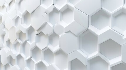 Fototapeta premium (Site head) White Wide Hexagon Background (3D Illustration)