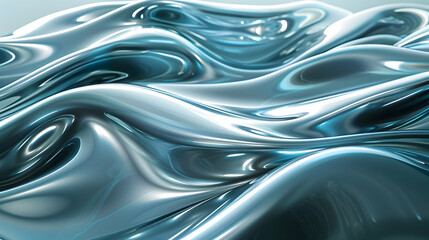 Photo realistic abstract digital art of futuristic glossy waves symbolizing modern technology innovation in glossy concept