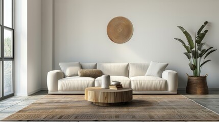 3D rendering of modern living room interior