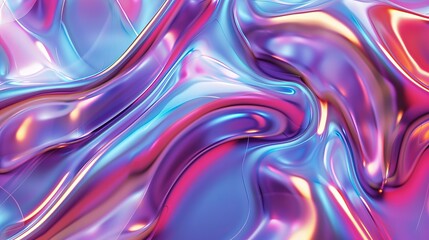 Obraz premium The background is an abstract holographic wavy composition of liquid shapes