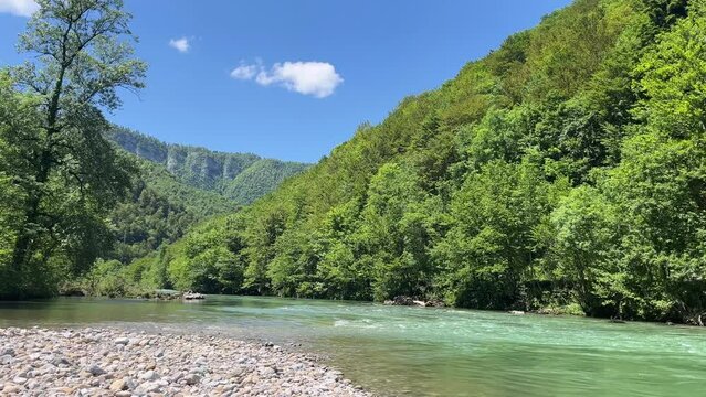 Pritiske beach on Kupa river near Brod na Kupi, Croatia