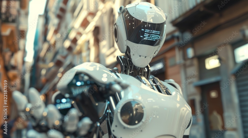 Poster an artificial intelligence robot that activates future artificial intelligence applications. the rob