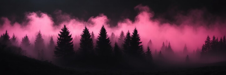 Fototapeta premium pink fog on plain black dark background from Generative AI