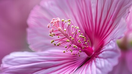 Close up of a pink flower with prominent large stamens suitable for eco conscious floral designs