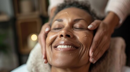 facial massage for an adult woman