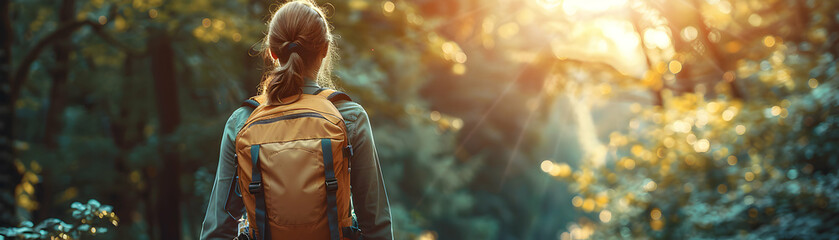 Exploring the Outdoors: A Woman s Hiking Adventure Through the Enchanting Forest   A Photo Realistic Depiction of Adventure, Physical Challenge, and Nature Connection in Popular Ho