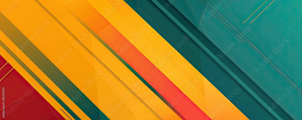 Poster a flat vector teal color background with diagonal lines and sharp edges, creating an elegant design 