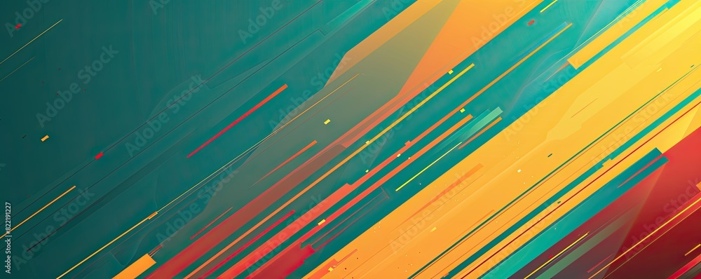 Poster a flat vector teal color background with diagonal lines and sharp edges, creating an elegant design 