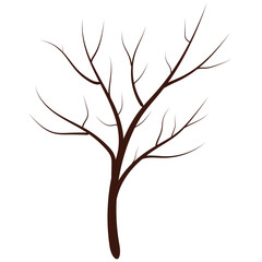 Linear sketched tree, isolated on white, conceptual vector